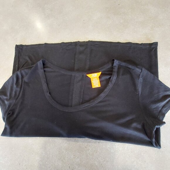 JOE FRESH Women's Black Cap Sleeves Knit Tee-Shirt w/Mesh Panel in Back - XS/TP - Picture 9 of 10